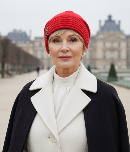 Caciula de dama Milian - Culoare rosu - WILLI.ro