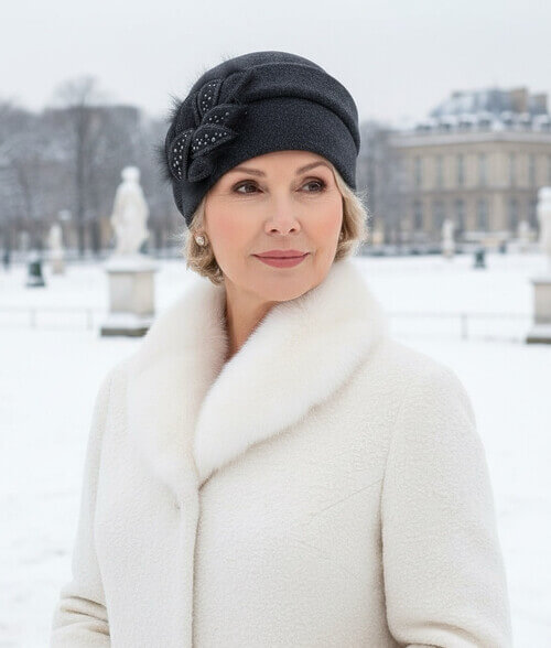 Caciula de dama eleganta Setja - Culoare Grafit - WILLI.ro