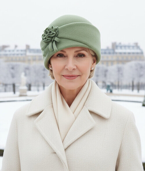 Caciula de dama Enolaz - Culoare verde - WILLI.ro