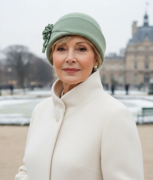 Caciula de dama Enolaz - Culoare verde - WILLI.ro