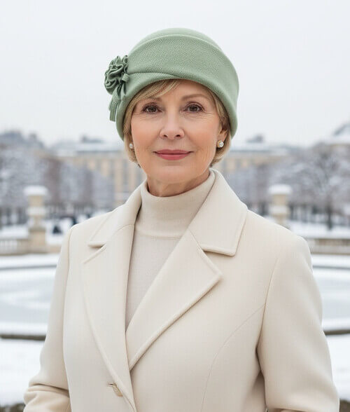 Caciula de dama Enolaz - Culoare verde - WILLI.ro