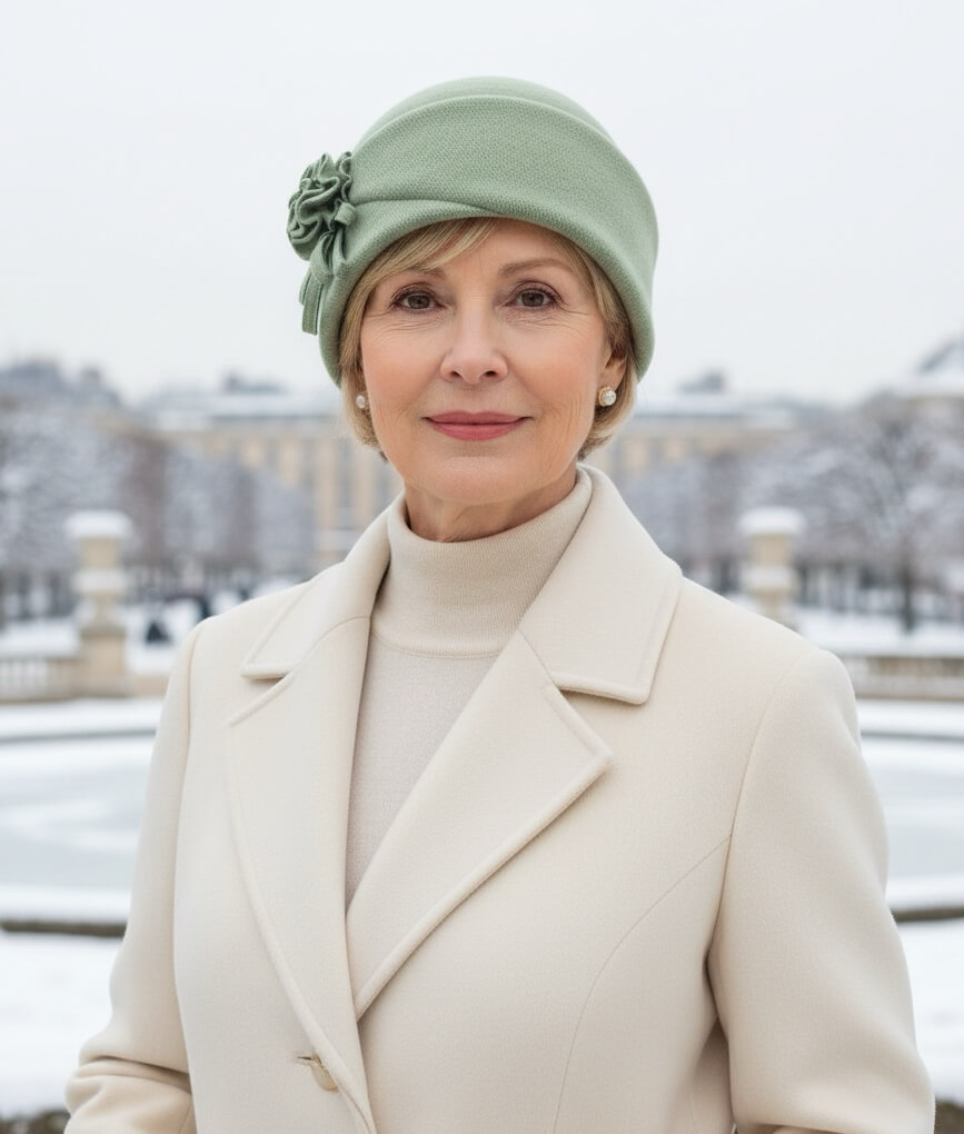 Caciula de dama Enolaz - Culoare verde - WILLI.ro