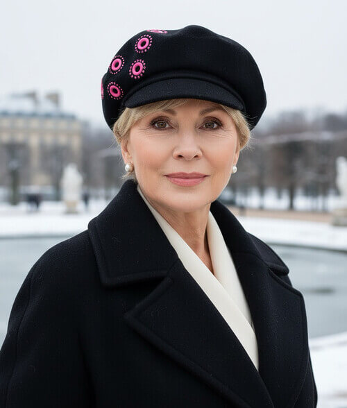 Caciula de dama tip bereta cu cozoroc Kialasa - Culoare negru - WILLI.ro