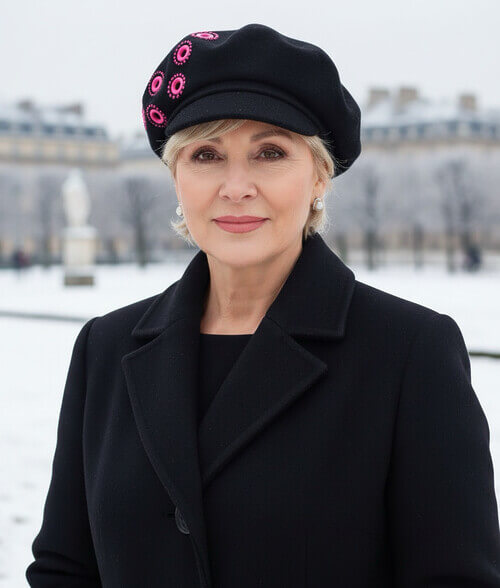 Caciula de dama tip bereta cu cozoroc Kialasa - Culoare negru - WILLI.ro