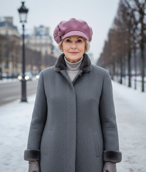 Caciula de dama tip bereta cu cozoroc Avrelas 5